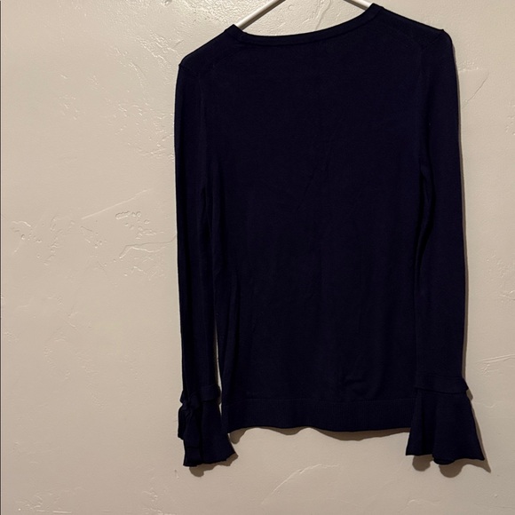 Banana Republic Dark Blue Sweater with Sleeve Cuff Ties Small - Picture 5 of 6